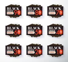 Black Friday promotion label and tag discount vector