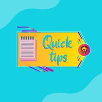 Quick Tips Arrow Helpful Banner Design vector