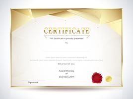 Golden Diploma certificate template 
