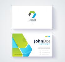 Green and blue graphic business card 
