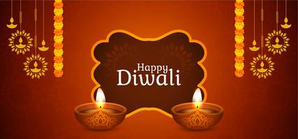 Happy Diwali brown elegant design vector