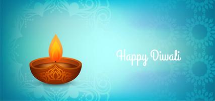 Diseño azul brillante Happy Diwali vector