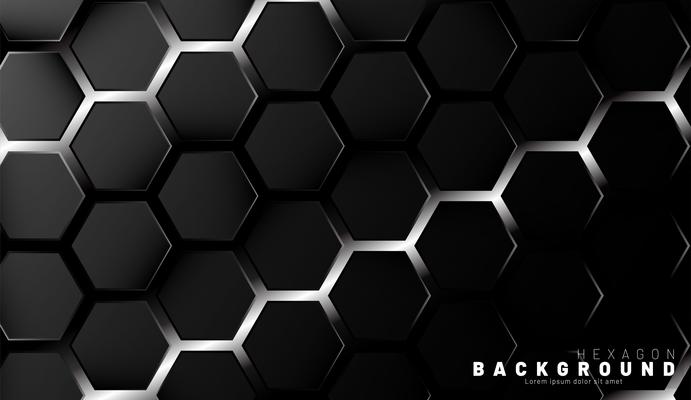 Abstract black hexagon pattern 
