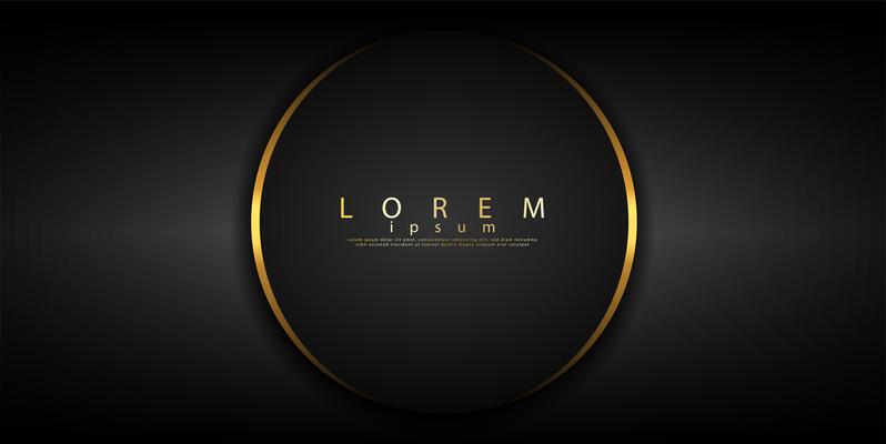 Black background circle technology with glowing light