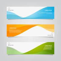 Conjunto de banners de formas onduladas coloridas abstractas vector