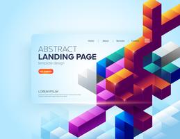 Abstract Cube Landing Page Design vector