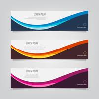 Set of Colorful Curved Line Banners  vector
