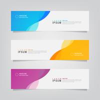 Set of Wavy Abstract Shape Banners  vector