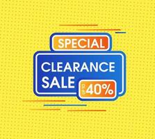 Abstract clearance sale with yellow minimal background vector
