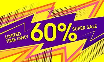 Super sale abstract vibrant yellow banner vector
