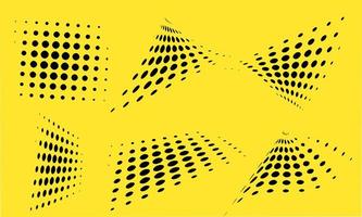 abstract halftone design set vector