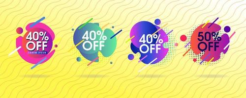 Set of abstract sale tags vector