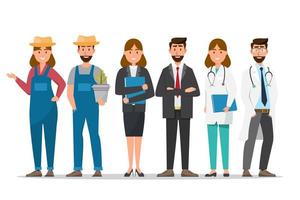 A group of people in different professions  vector