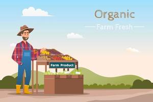 Local market Selling fruit and vegetables vector