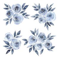 Blue watercolor roses
