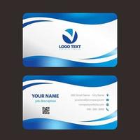 Blue Waves Modern Colorful Business Card vector