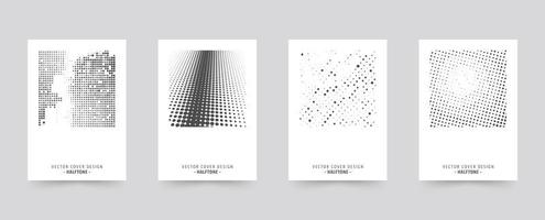 Halftone Brochure cover template set vector