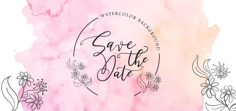 Watercolor Stains Wedding Background