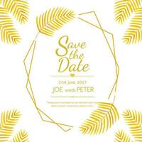 Golden Leaves Wedding Invitation vector