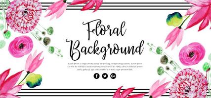 Hermoso fondo floral acuarela vector