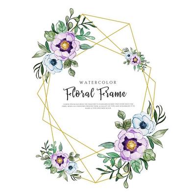 Watercolor floral Frame