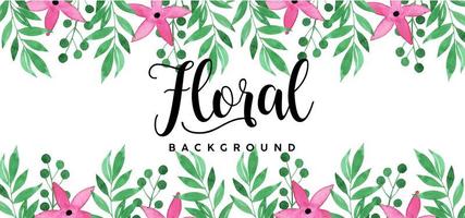 Hermoso fondo floral acuarela vector