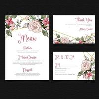 Watercolor floral Card Collection vector