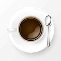 Cup of Coffee with spoon isolated on white background vector