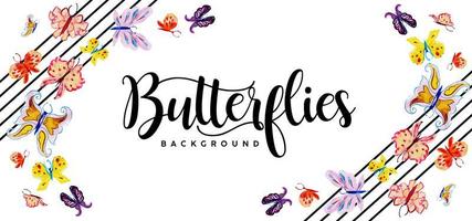 Beautiful Watercolor Butterflies Background vector
