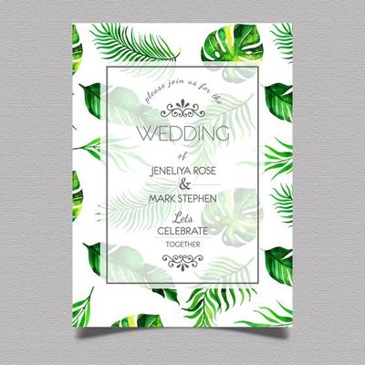 Tropical Wedding Invitation Card