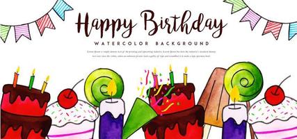 Watercolor Birthday Background vector