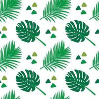 Seamless tropical pattern. Summer exotic plants ornament. vector