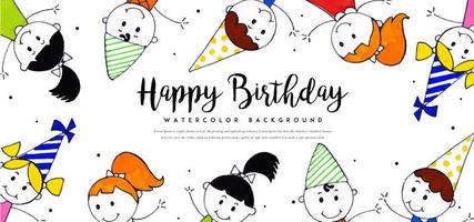 Watercolor Birthday Background vector