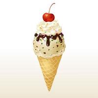 Vanilla Ice cream cone vector