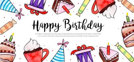 Watercolor Birthday Background vector