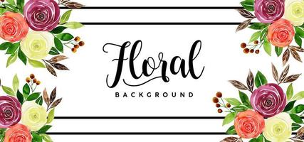 Hermoso fondo floral acuarela vector