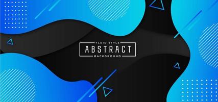 Blue and Black Abstract Fluid Background vector