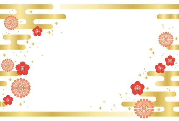 Japanese seamless New Years card template.