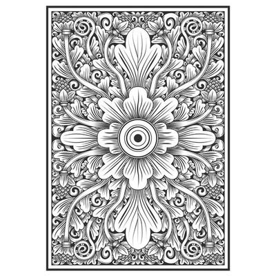 Floral carved wood effect pattern