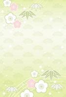 Japanese card template with traditional celebration patterns vector