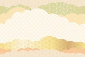 Japanese seamless New Years paper cut template. vector