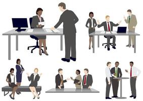 Set of business people in flat style vector