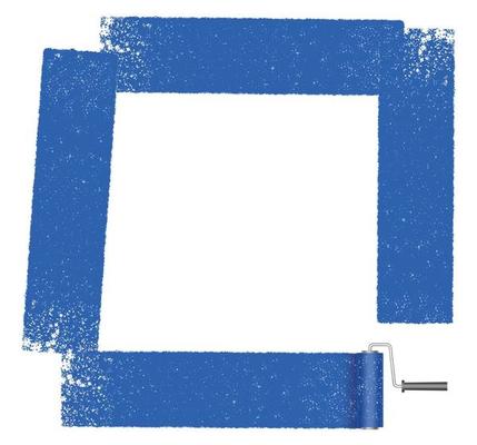 Square  frame painted with a paint roller.