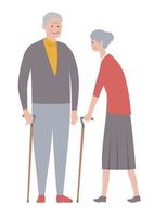 Set of old people isolated  vector