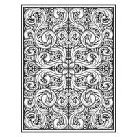 Ornate botanical hand drawn effect pattern vector