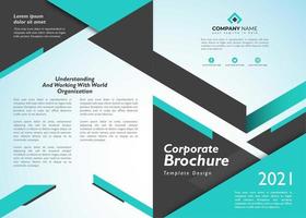 Corporate Brochure with Geometric Blue on Color vector