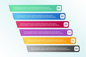 Diseño infográfico con 6 opciones de iconos o pasos. vector