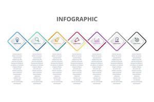 Infographic design with 7 icons options or steps vector