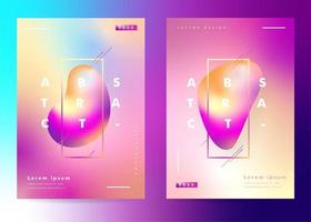 Set of  Posters with Gradient Liquid Effect vector