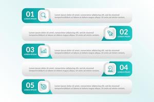 list Infographic design with 5 lists for business concept